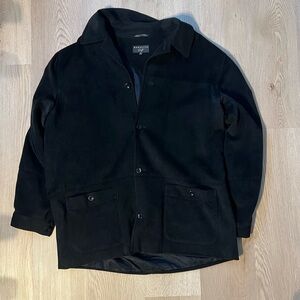 Men's Black Suede Bomber Jacket